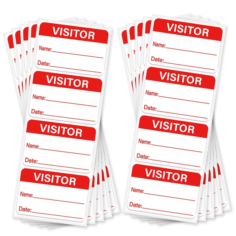 Besttile Visitor Identification Labels Visitor Pass Stickers 3x2 Inch Name Tag Sticker Roll Office Visitor Badges Hall Pass Labels,100 Pcs - Image 1